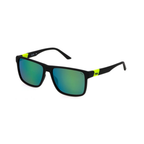 FILA SFI522 Gafas de Sol Polarizadas con lentes verdes y montura negra, ideal para estilo y protección solar.