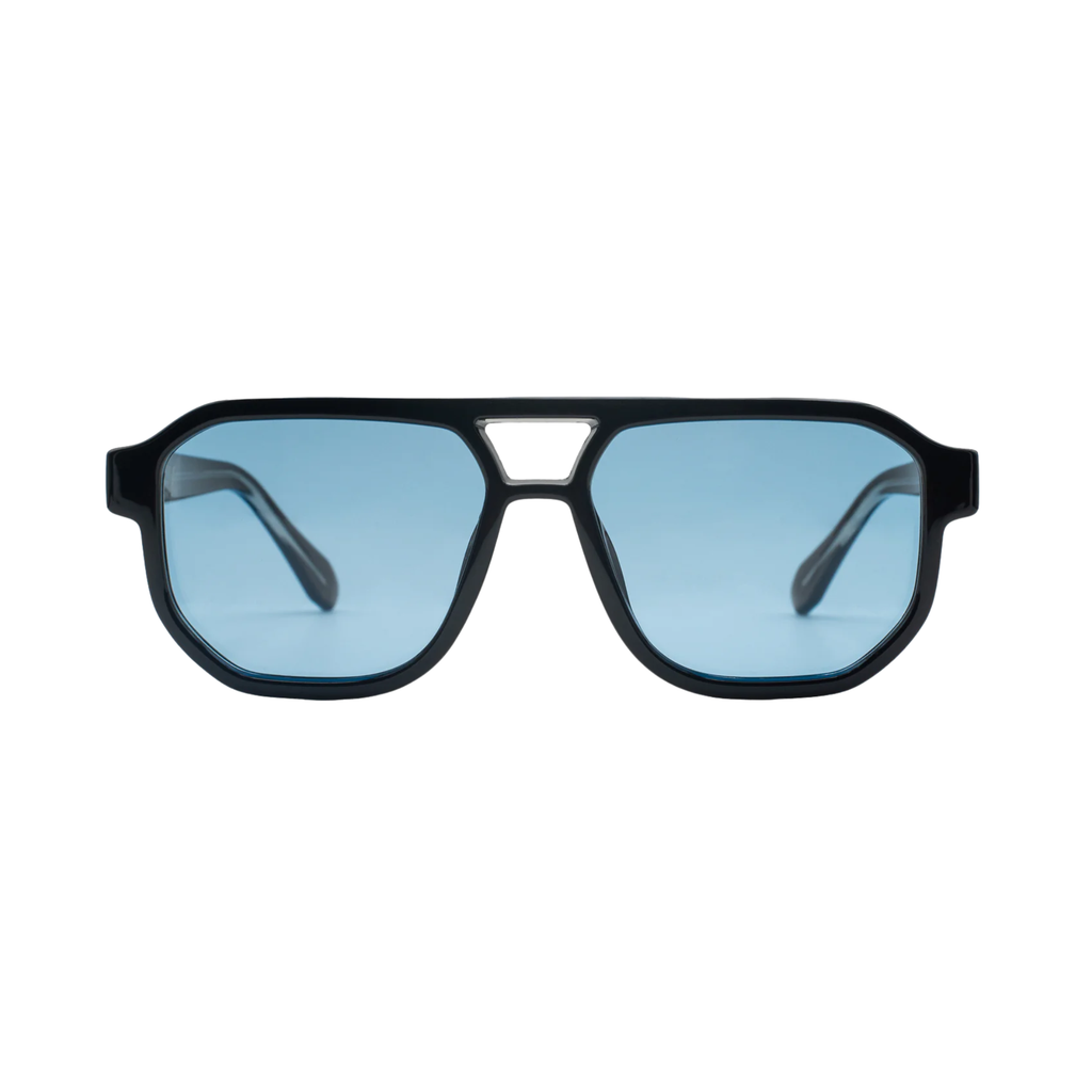 KYPERS TARO TAR004 Gafas de Sol Polarizadas con montura negra y lentes azules.