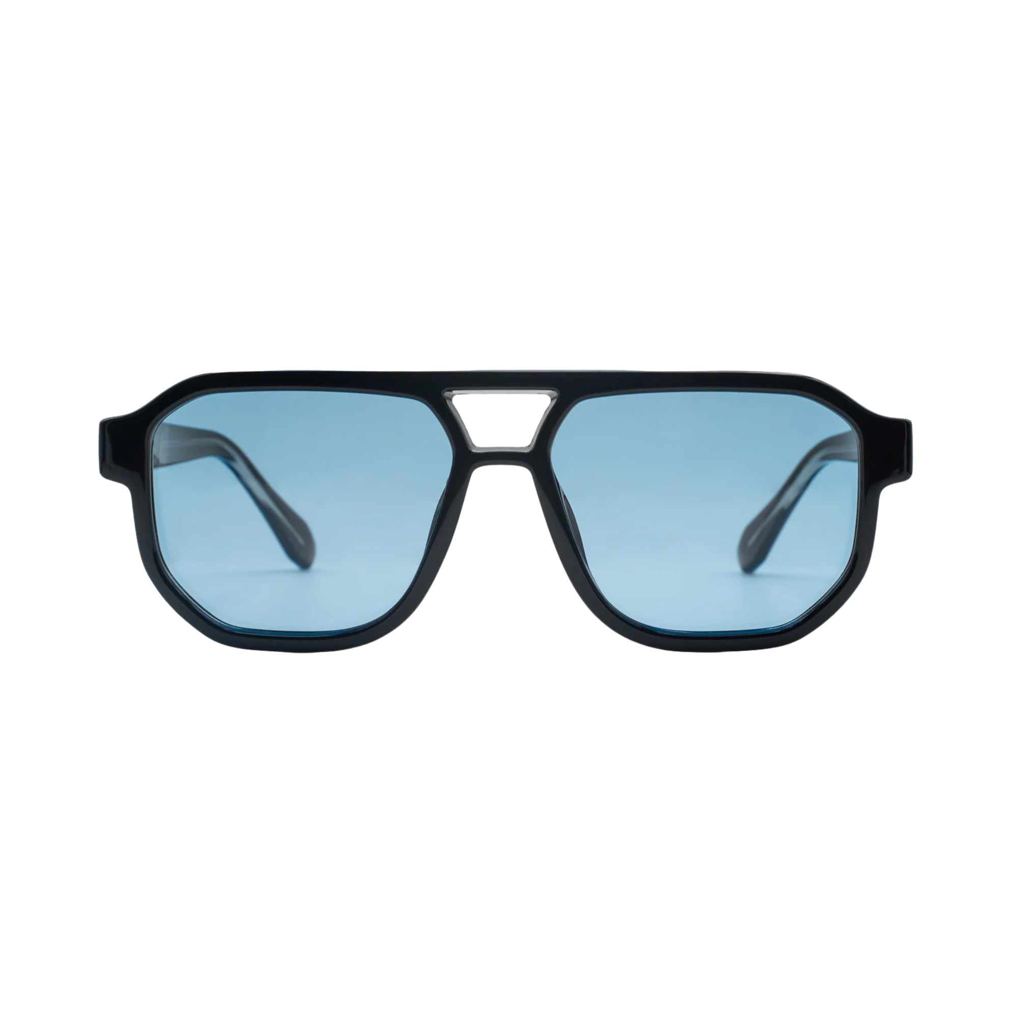 KYPERS TARO TAR004 Gafas de Sol Polarizadas con montura negra y lentes azules.